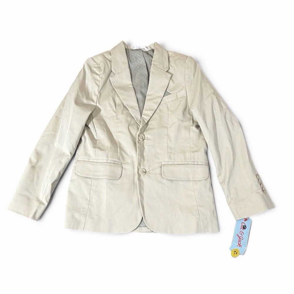 Cat & Jack Boyβs Khaki Suit Jacket Blazer Size 6 NWT
